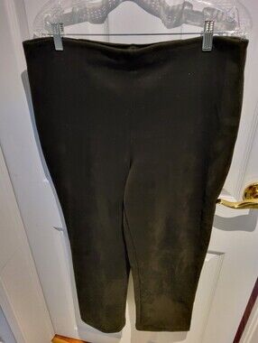 Marla Wynne, Black, Bonded Faux Suede Pant